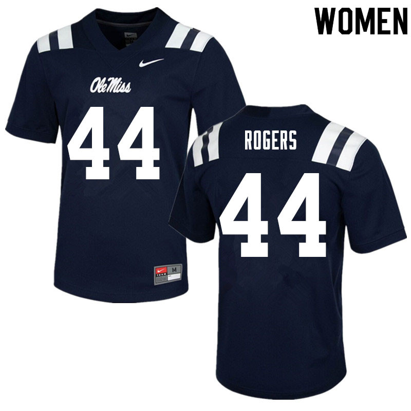 Women #44 Payton Rogers Ole Miss Rebels College Football Jerseys Sale-Navy